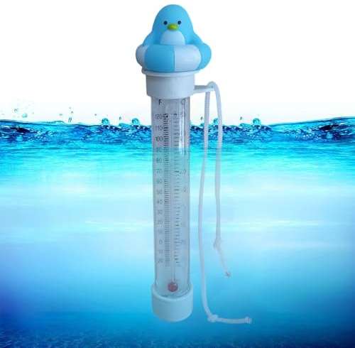 Mihauuke Thermomètre pour Piscine,Thermomètre pour Bassin Animal - Précis avec Design Ludique pour Extérieur Intérieur Maison Famille Lac Douche