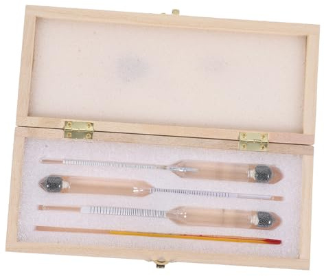 GOOHOCHY Alcolometro in Vetro per Vino e Liquori, 0-100 Gradi | Misuratore Funzioni di Test, Leggero e Sicuro, per Vinificazione Domestica e Controllo del Vino