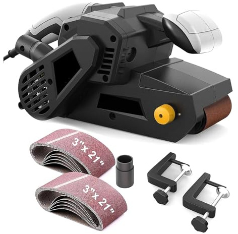 Lijadora De Banda For Carpintería 750 W, Mesa Eléctrica, Velocidad Variable, Adaptador Aspiradora 2 En 1 Lijado Fino