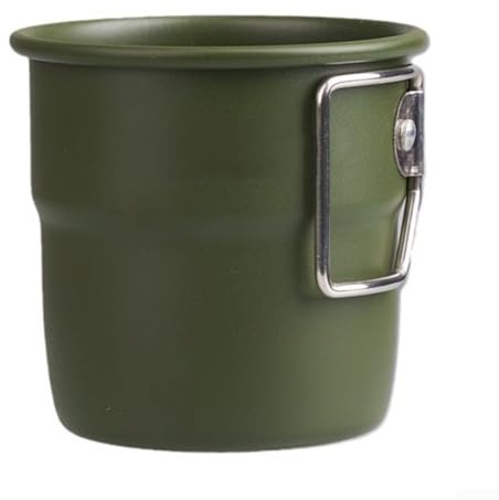 Lätt campingmugg, 300 ml 3-pack aluminiumlegering utomhus mugg med vikbart handtag kompakt bärbar design för vandring och resor (grön)