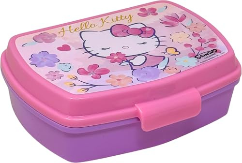 Matlåda för barn flickor (3–8 år) för Hello Kitty – matlåda 17 x 14 cm, BPA-fri matlåda för dagis och skola – brödlåda med klickstängning