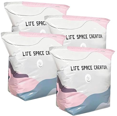 Bolsas de almacenamiento al vacío sin bomba, cierre a presión, no necesita bomba, bolsas de compresión de almacenamiento al vacío de gran capacidad, bolsas de compresión enrollables reutilizables para