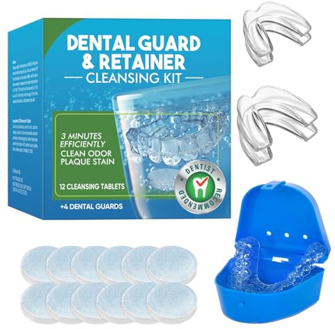 Bite Bruxismo Notturno, Protezione Notturna per Denti e Mascella, Comfort Ottimale & Protezione Durevole, Anti Digrignamento dei Denti, Automodellanti, Bruxismo, 4pcs