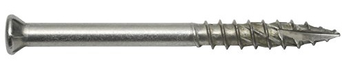Terrassenschraube inkl. Bit - zur Befestigung von Terrassen und Bodenbelägen /Edelstahl A2- Rostfrei /Spezialgewinde / Senkkopf /5,5 x 70 mm / 90 Stück
