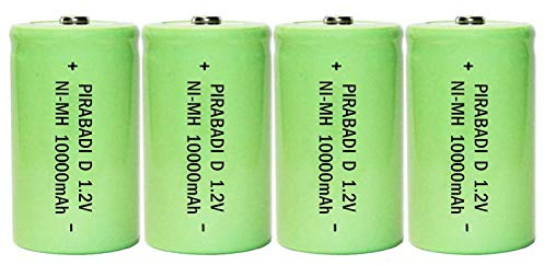 Lote de 4 pilas recargables D 1,2 V | 10000 mAh | LR20 R20 HR20 | Acumulador NI-MH EXCELENTE RENDIMIENTO | IDEAL PARA Mando a distancia, Juguetes, Herramientas, RADIO ETC...