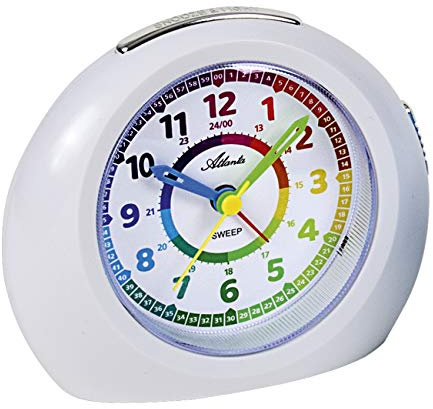 Atlanta Kinderwecker ohne Ticken Analog Weiß - 1967-0