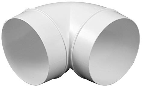 Bogen Rohrbogen Winkel 90° PVC Kunststoff Weiß Lüftungsrohr Lüftung Dunstabzug - VONLIS® Ø 125 mm