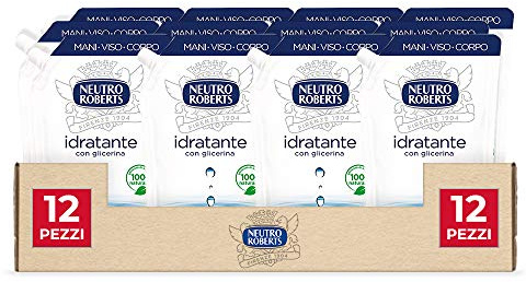 Neutro Roberts Sapone Liquido Ecopouch Idratante, 400 ml, 12 Pezzi