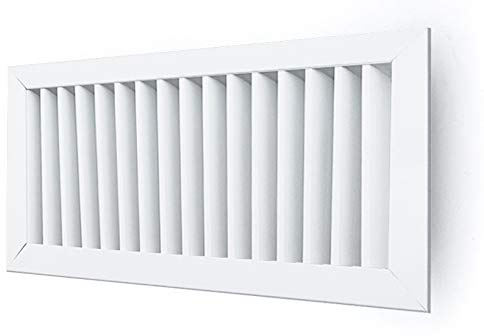 GASMOBE Rejilla de ventilación para aire acondicionado retorno simple aluminio deflexión vertical MEDIDAS INTERNAS (300x150, Blanco)