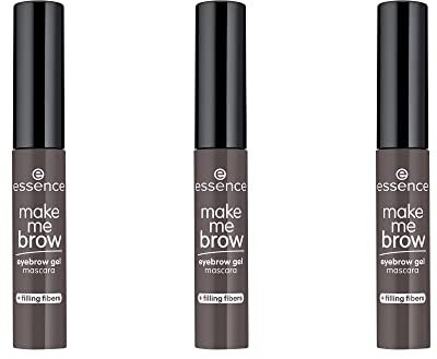 essence make me BROW Lot de 3 mascaras pour sourcils avec fibres de remplissage N° 04 Ashy Brows Marron, définissant, élégant, végétalien, sans particules microplastiques, sans nanoparticules (3 x 3,8