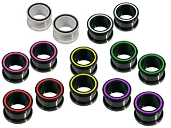 Fly Style 7 Farben Set Ohr-Tunnel aus flexiblem Silikon - weicher Piercing-Schmuck