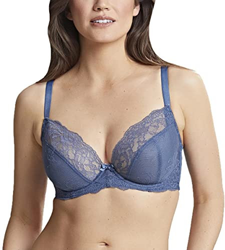 Panache Women's Ana Non-Padded Plunge Underwire Bra (9396), Vintage Blue, 28GG US