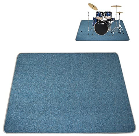 PPGE Schlagzeugteppich Schallschutz Teppich Schlagzeug Schlagzeug rutschfeste Matte Trommel Teppiche Schalldämmung Klavier Matte Drum Teppich Schallschutzmatte Boden (Size:170×130 cm,Color:Blau)