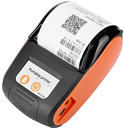 CCYLEZ Tragbarer Drucker, Bluetooth Thermoetikettendrucker, Kabelloser Belegdrucker Im Taschenformat, 1500 mAh für Android OS 50–89,9 Mm/s(Orange)