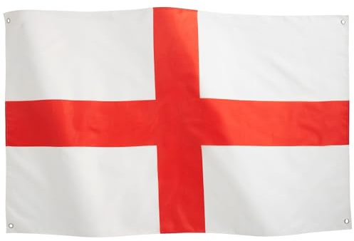 Runesol England Flag 3x5, 91x152cm, Six Nations Rugby, St George's Day Cross, 4 Grommets, Eyelet in Every Corner, English Football, Premium Flags, Inside, Outside, Vivid Colours, VE Day