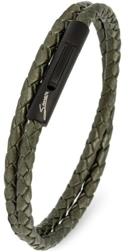 Simaru Premium Lederarmband Made in Germany für Damen & Herren, Unisex Echtleder Wickelarmband mit Edelstahl Hakenverschluss, Echtes Leder Armband
