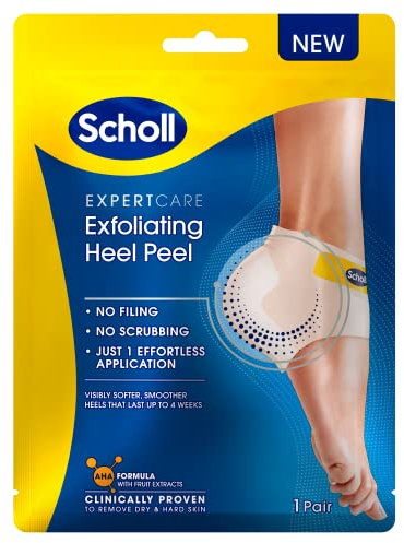 Scholl ExpertCare Exfoliating Heel Peel Foot Mask for Visibly Softer and Smoother Heels, Clinically Proven - 1 Pair
