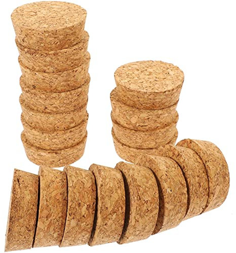 PATKAW Konischer Korkstopfen 20 Stück Korkflaschenstopfen Flaschenverschlussstopfen Holzweinkorken Ersatzkorkenflaschenstopfen 43Mm