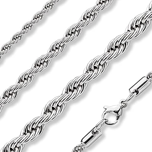 Treuheld® Silberne Kordelkette | Gedrehte Halskette in 4 Varianten