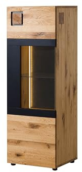 MASSIVMOEBEL24.DE | KITZBÜHEL Highboard #105 50x43,5x143 Wildeiche Natur geölt/lackiert, Farbe:Natur geölt/lackiert, Größe:50x43.5x143 cm (BxTxH)