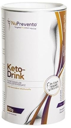 NuPrevento Keto Drink - ketogener Mahlzeitenersatz - Keton Getränk - 750g Dose