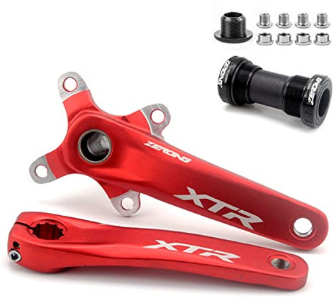 Fahrrad Kurbelarm 170mm Linke Fahrrad Kurbel Aluminium Fahrrad Pedalarm Tretkurbel Für Fahrrad Kurbelgarnitur Universal Kurbel Für Mountainbikes Mit Innenlager (Color : Red)