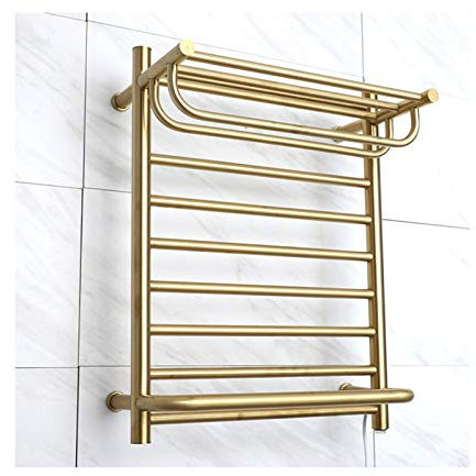 SweAtz Scaldasalviette Elettrico a Parete Color Oro Scaldasalviette riscaldato Scaldasalviette in Acciaio Inox 304 per Bagno