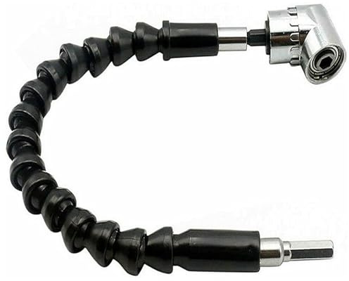 NTEK 2 PCS Right Angle Drill and Flexible Shaft Bits – Screwdriver Angled Bit Holder – Flexible Screwdriver Extension Soft Shaft – Hand Tools Set