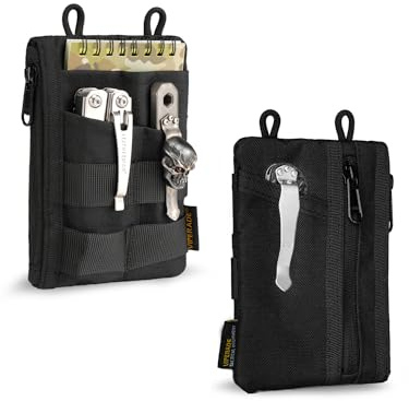 VIPERADE VE18N EDC Pouch Tool Organizer, Multifunction Small Tools Pouch with 6 Pockets, EDC Organizer Pouch for Men, Slim Multitools Pocket Organizer for Everyday Carry-Black