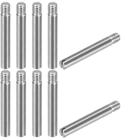 sourcing map 10 Piezas Pasador Cilíndrico Ranurado M4 x 30mm de Acero Inoxidable 304, Pasador de Localización de Rosca Externa, Pasador Roscado para Muebles y Armarios
