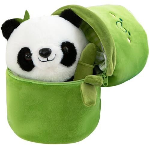 Panda Peluche Juguete, Panda Animados Muñeco de Peluche Almohada de Felpa Almohada de Peluche de Abrazando Cojines de Peluche Animales Plushies Toys Regalo de Muñeca para Niñas(25 cm)