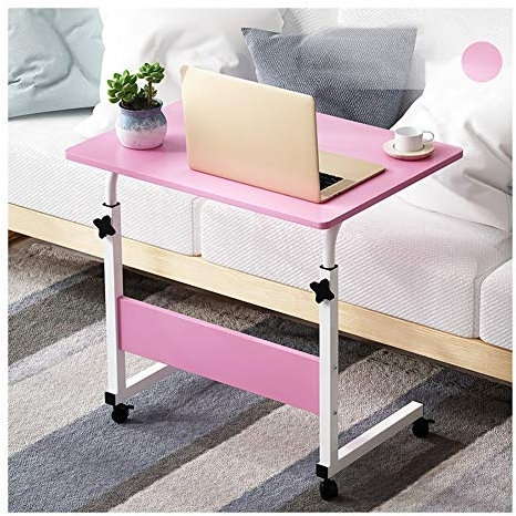 SFNIOKFG Mobiler Computertisch über dem Bett, mobiler Schoßtisch mit Rollen, höhenverstellbar, geeignet für Schlafzimmer und Wohnzimmer, Tisch mit Rollen über dem Bett, cm
