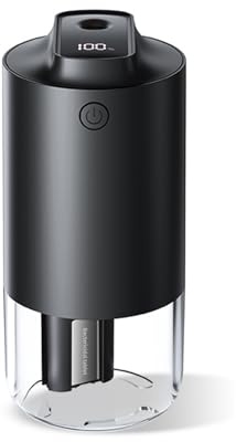 Portable Small Humidifier for Bedroom,Portable Cool Mist Humidifier, 250ml Personal Desktop USB Dry Air Humidifiers with Auto- Purification for Car Home Office,2 Mist Modes(Black)