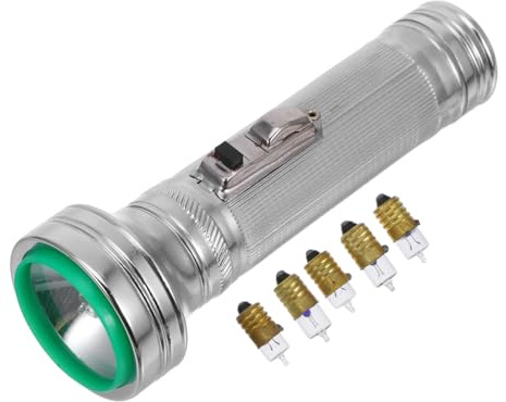 Housoutil linterna Linterna retro Antorcha portátil vintage luz de exploración antorcha de proyector antorcha antigua bombillas antorchas antiguas enseñar luz hierro plata