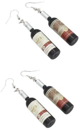 GALPADA 2pairs Elegant Wine Bottle Shaped Black Ear Hooks Dangle Fashion Jewelry Ear Dangle for Women Black Stud Earrings