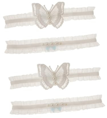 SAFIGLE 2stücke Bridal Garters Lace Hochzeit Strumpfband Mit Elastischem Design Für Frauen Für Hochzeiten Und Festliche Anlässe Verziert Mit Spitze Und Eleganten Details