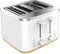 Blackmoor Nordic 4 Slice Toaster/Extra Wide Slots with High Lift and 7 Browning Levels/Defrost/Cancel/Reheat Functions / 1600W (White)