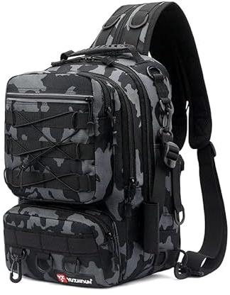 exmygboy Mochila de pesca, mochila de aparejos de pesca de 45 litros con soporte para caña y equipo, bolsa de almacenamiento ligera para exteriores resistente al agua