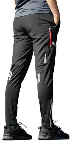 STIDPFZX Fahrradhose Lang Leichte, Bequeme Radhose for Herren und Damen, Frühling und Sommer, atmungsaktiv, hohe Elastizität, Sporthose, reflektierende Hose(XL)