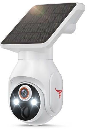 1080p Security Camera Wireless with Solar Panel, AI Human Detection, 2-Way Audio, Color Night Vision, 2.4G WiFi Only, Cloud Storage (Sold Separately), Indoor/Outdoor Surveillance Bullet Cam (WiFi)