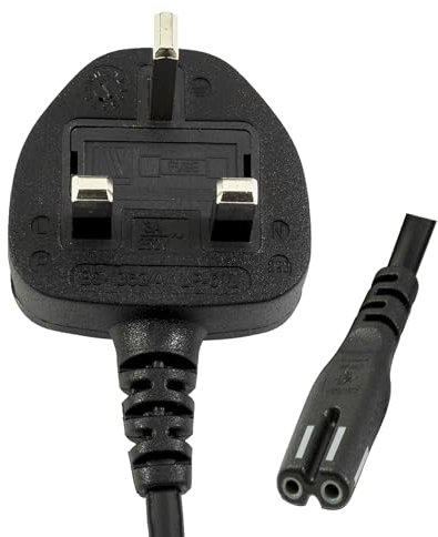 Lite-am 2m UK Mains AC Wall Power Cable 2 Prong Lead C7 Figure 8 Cord For Sony SA-CT60BT Sound Bar/Subwoofer
