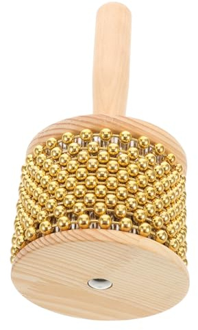 Yardwe Cabasa Professionell Verarbeitetes Hand Percussion Instrument Schlaginstrument und Metall mit Einzigartigem Klang in Gold für Jazz und Weltmusik