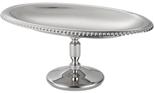 Dianzan Plateau À Gâteau en Acier Inoxydable, Assiette À Dessert sur Pied, Coupe À Glace Ovale, Assiette À Fruits Multifonction pour Maison, pour Les Fêtes