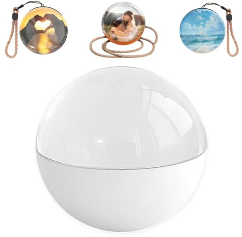 Bola de Cristal 3D con Pantalla Digital,Esfera de Pantalla Digital de 2.7 Pulgadas con Videos y Fotos Personalizados,Esfera de Video Diy,VisióN de Gran Angular de 18(Size:versión regular,Color:blanco)