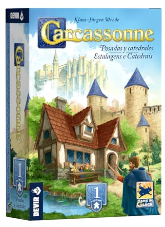 Devir – Carcassonne: Posadas y Catedrales | Expansión de Juego de Mesa Estratégico, Losetas, para hasta 6 Jugadores | Edición Española