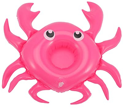 Mikinona 4 pezzi Portabicchieri Gonfiabili da Piscina Forma di Granchio Cartoon da Galleggianti per Feste in Piscina Spiaggia e Party Estivi Facili da Gonfiare e Trasportare