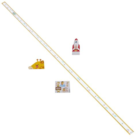 Wand Wachstumstabelle für Kinder, Gelb, Pvc, Präzise Messung | Selbstklebend für Kinderzimmer und Spielraum, für Kleinkinder und Babys, 1 Stück