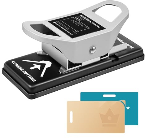 hzexun Perforatrice per badge identificativi 2 in 1,Perforatrice Cerchio Fustellatrice per Carta arrotondatrice per angoli fai da te, per badge in PVC, carta fotografica, artigianato