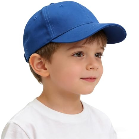 Casquette de Baseball en Coton Respirant pour Garçon Fille 4-6 Ans Casquette à Visière Classique Protection Solaire Chapeau de Soleil Réglable Couleur Unie Chapeau d’Été pour Sport Voyage