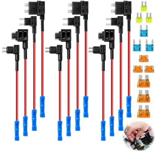 12 Stück 12V Stromdieb Kfz Sicherung 4 Typen Stromdieb Sicherung Kfz Standard Mini Micro Micro2 Stecksicherung Adapter mit 5A 15A 20A Kfz Stromdieb Stromabgreifer für Auto Lkw Boot Motorrad etc